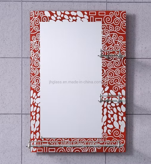 Vente en gros Usine Décoration Murale Double Couche Cosmetice Maquillage Décoratif À La Maison Miroir De Vanité Meubles Étagère Miroir Résine Salle De Bains Miroir