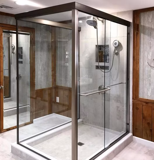 Verre trempé trempé plat sans cadre pour porte de salle de bain salle de douche usine chinoise